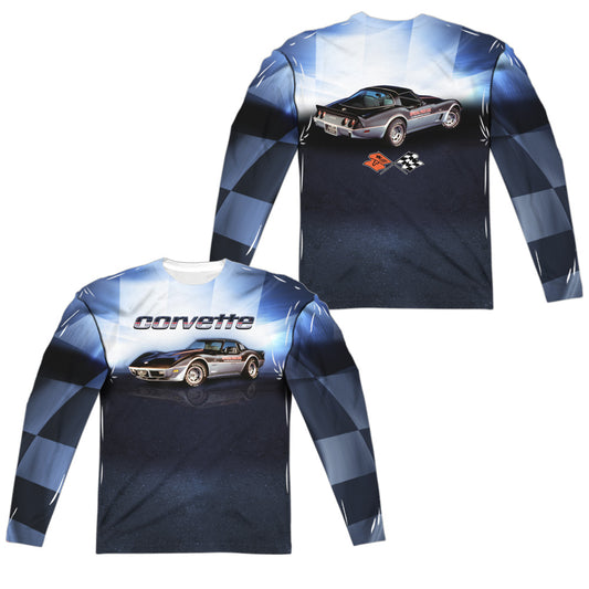 CHEVROLET/BLUE VETTE CHECK FLAG (FRONT/BACK PRINT)
