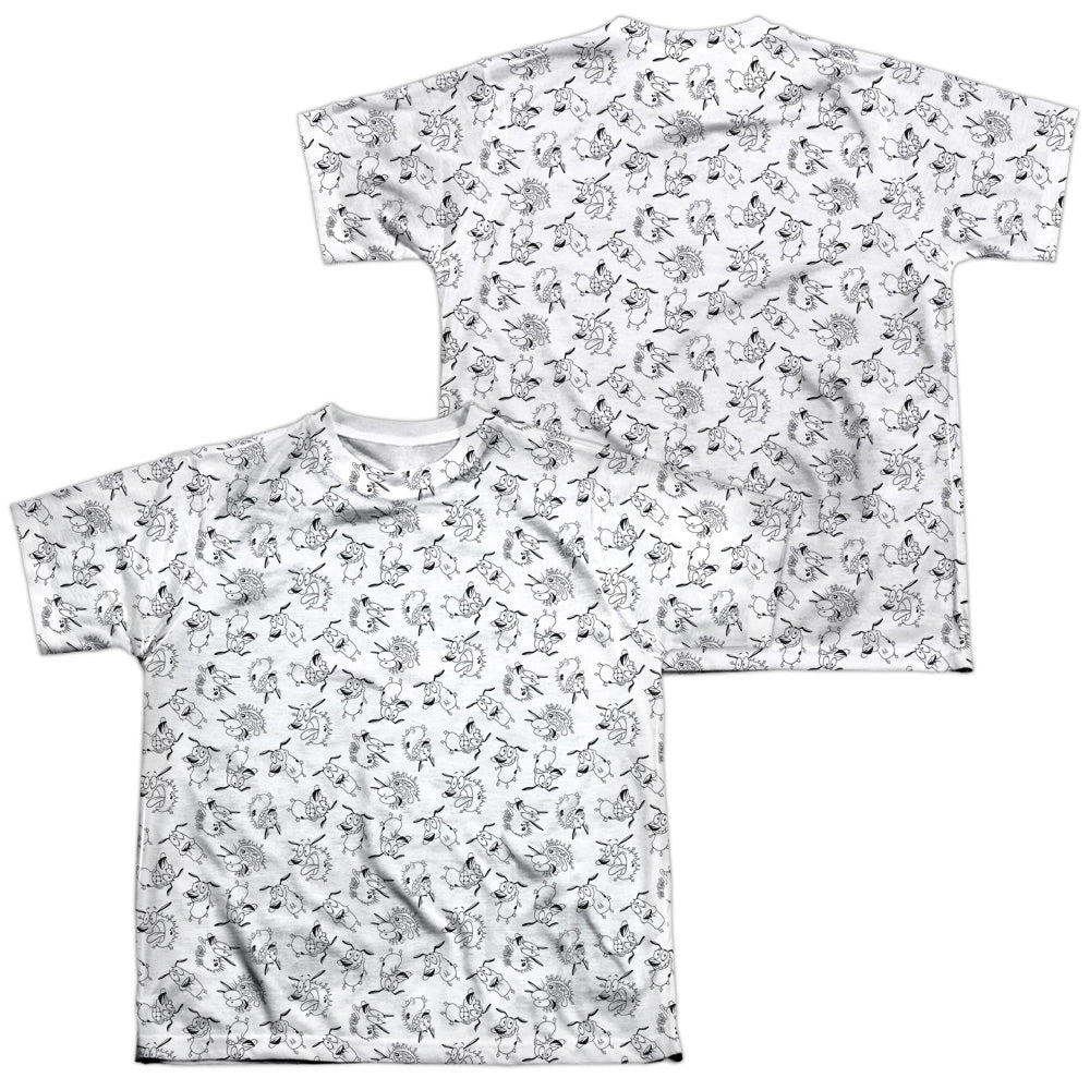 COURAGE THE COWARDLY DOG/SCREAM PATTERN (FRONT/BACK PRINT)