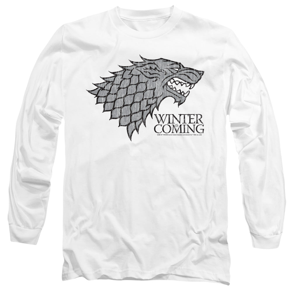 GAME OF THRONES/STARTK WINTER IS COMING ON WHITE