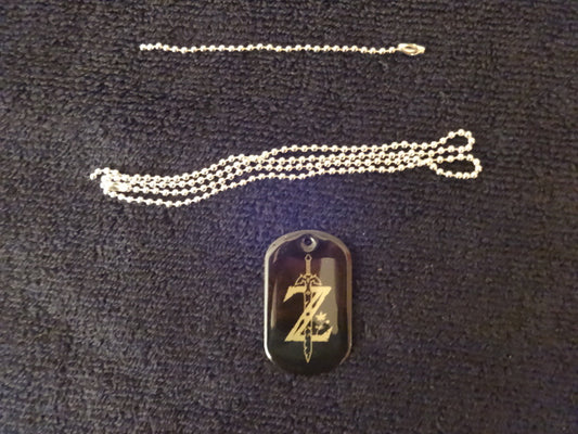 Legend Of Zelda Z Sword Logo Dog Tag Neckless Keychain