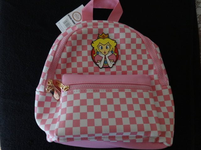 Super Mario Princess Peach Checkered Mini Backpack