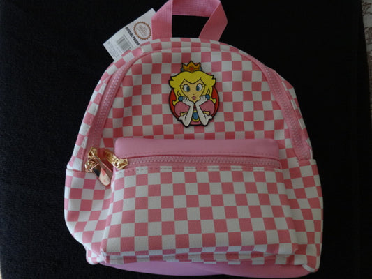 Super Mario Princess Peach Checkered Mini Backpack