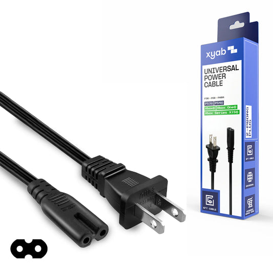 Universal 2 Prong Basic Power Cable Cord (Figure 8): PS3 Slim / PS4 / Xbox One S|X / Xbox Series X - xyab