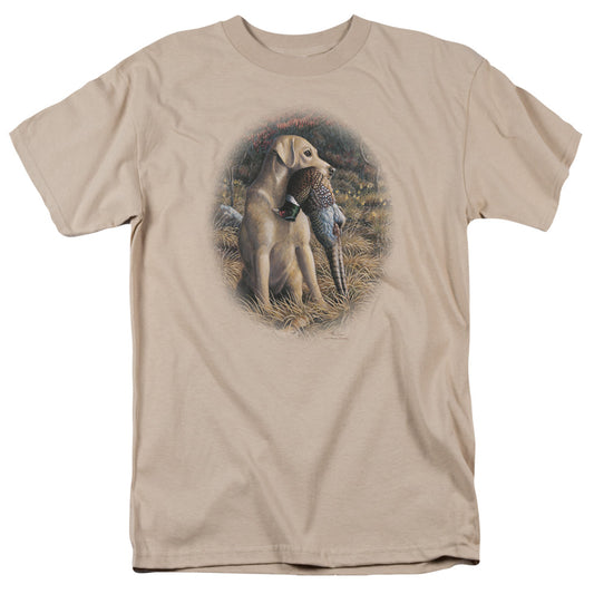 WILDLIFE/YELLOW LAB WITH PHEASANT