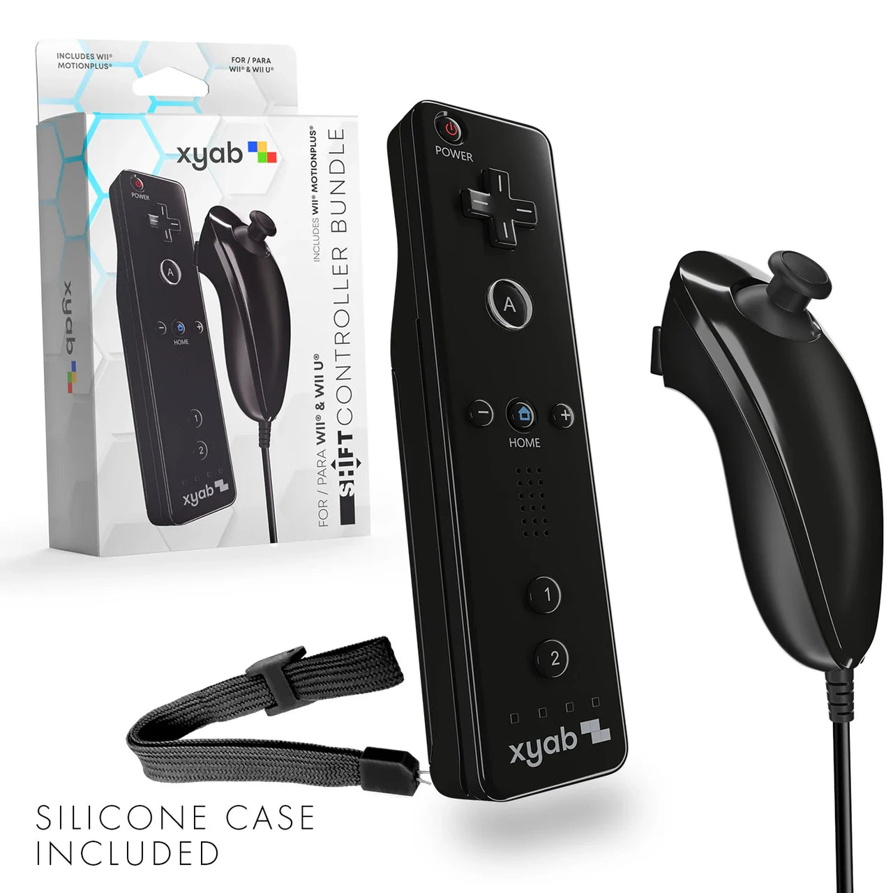 Wii & Wii U Wireless Controller Bundle SHIFT: Black - xyab