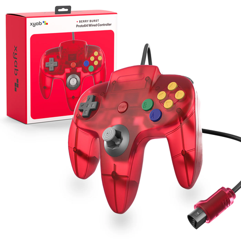 N64 Controller PROTO64: Clear Red (Berry Burst) - XYAB