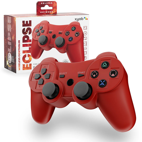PS3 Wireless Bluetooth Controller ECLIPSE: Crimson Red - xyab