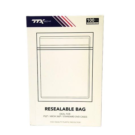 Resealable Media Bags: DVD Case - Clear (100)
