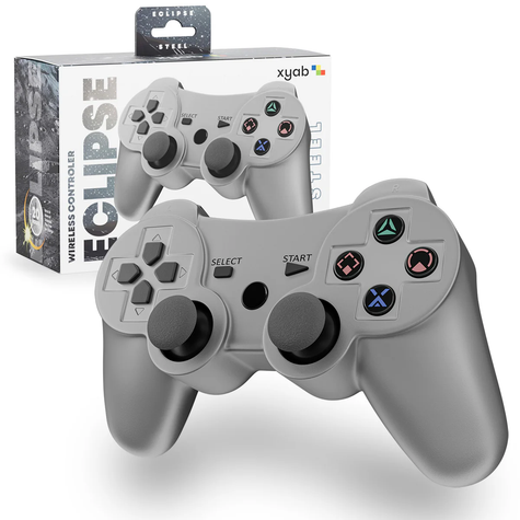 PS3 Wireless Bluetooth Controller ECLIPSE: Steel Silver - XYAB