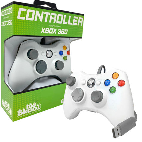 Xbox 360 Wired USB Controller White Old Skool