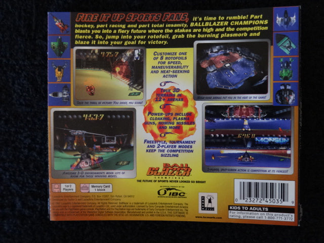 Ball Blazer Champions Back Art Sony PlayStation