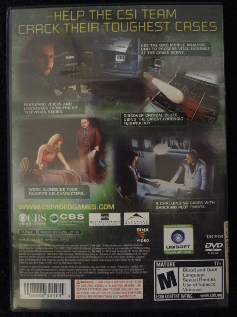 CSI Crime Scene Investigation 3 Dimensions of Murder Sony PlayStation 2