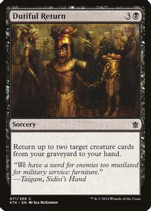 Dutiful Return Magic The Gathering Khans of Tarkir