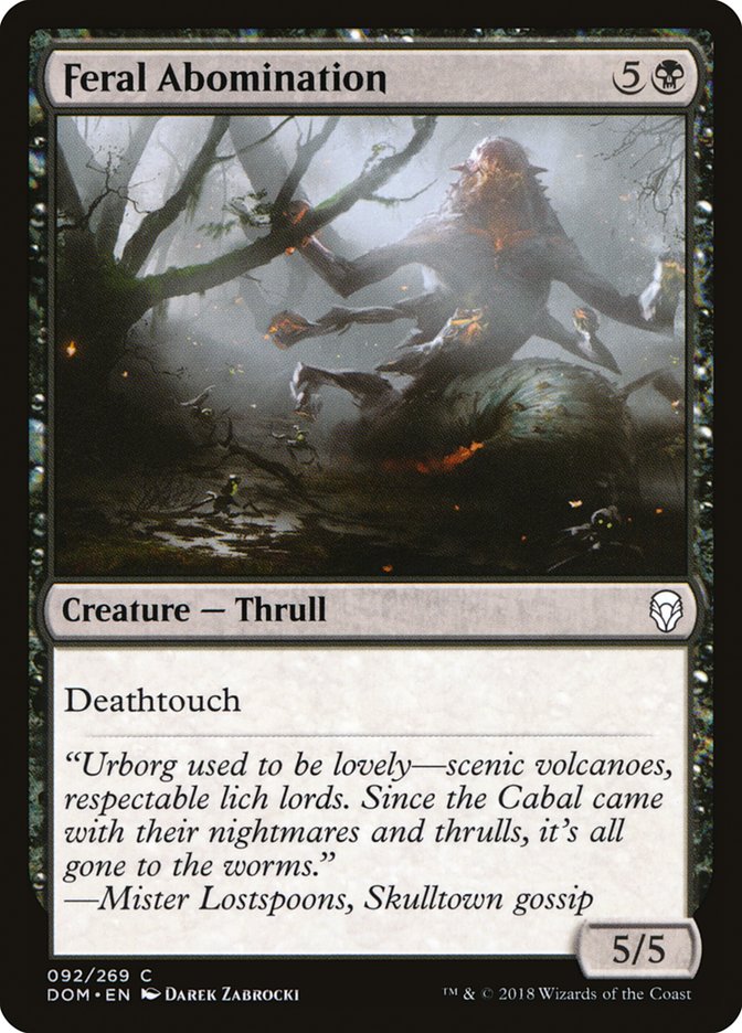 Feral Abomination Magic The Gathering Dominaria dom-92