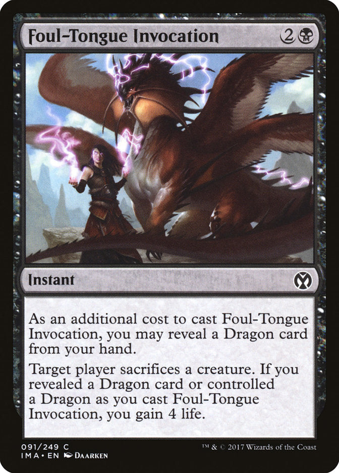 Foul Tongue Invocation Magic The Gathering Iconic Masters ima-91