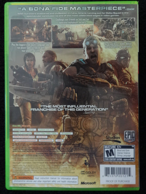 Gears Of War 3 Microsoft Xbox 360