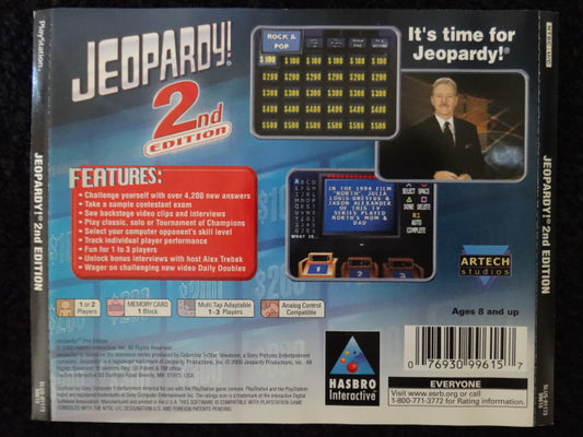 Jeopardy 2nd Edition Back Art Sony PlayStation