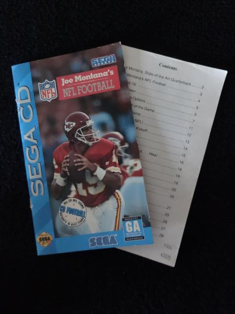 Joe Montana NFL Football Instruction Booklet Sega CD