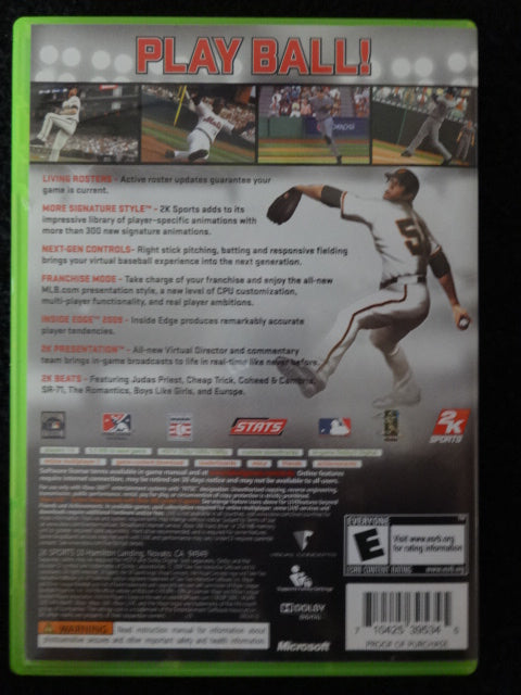 Major League Baseball 2K9 Microsoft Xbox 360