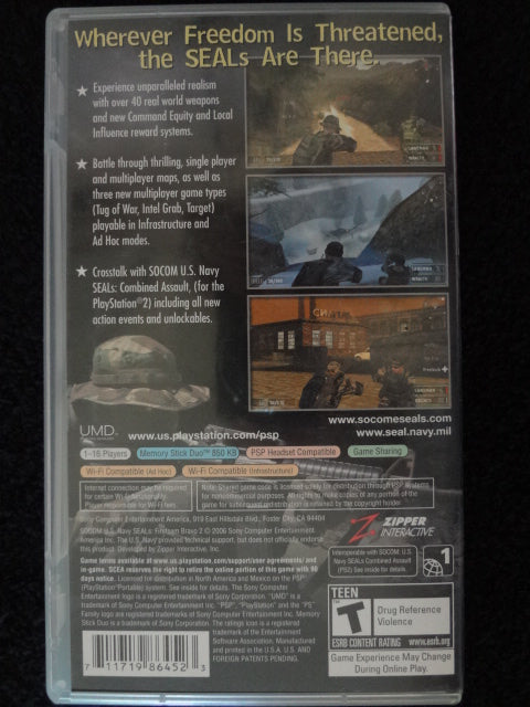 Socom U. S. Navy Seals Fire Team Bravo 2 Sony PSP