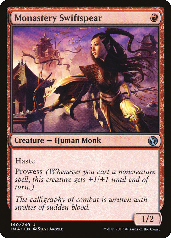 monastery swiftspear magic the gathering iconic masters ima-140
