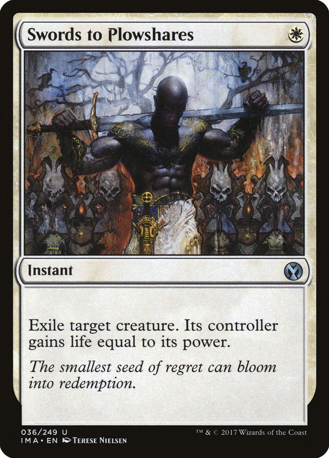 swords to plowshares magic the gathering iconic masters ima-36
